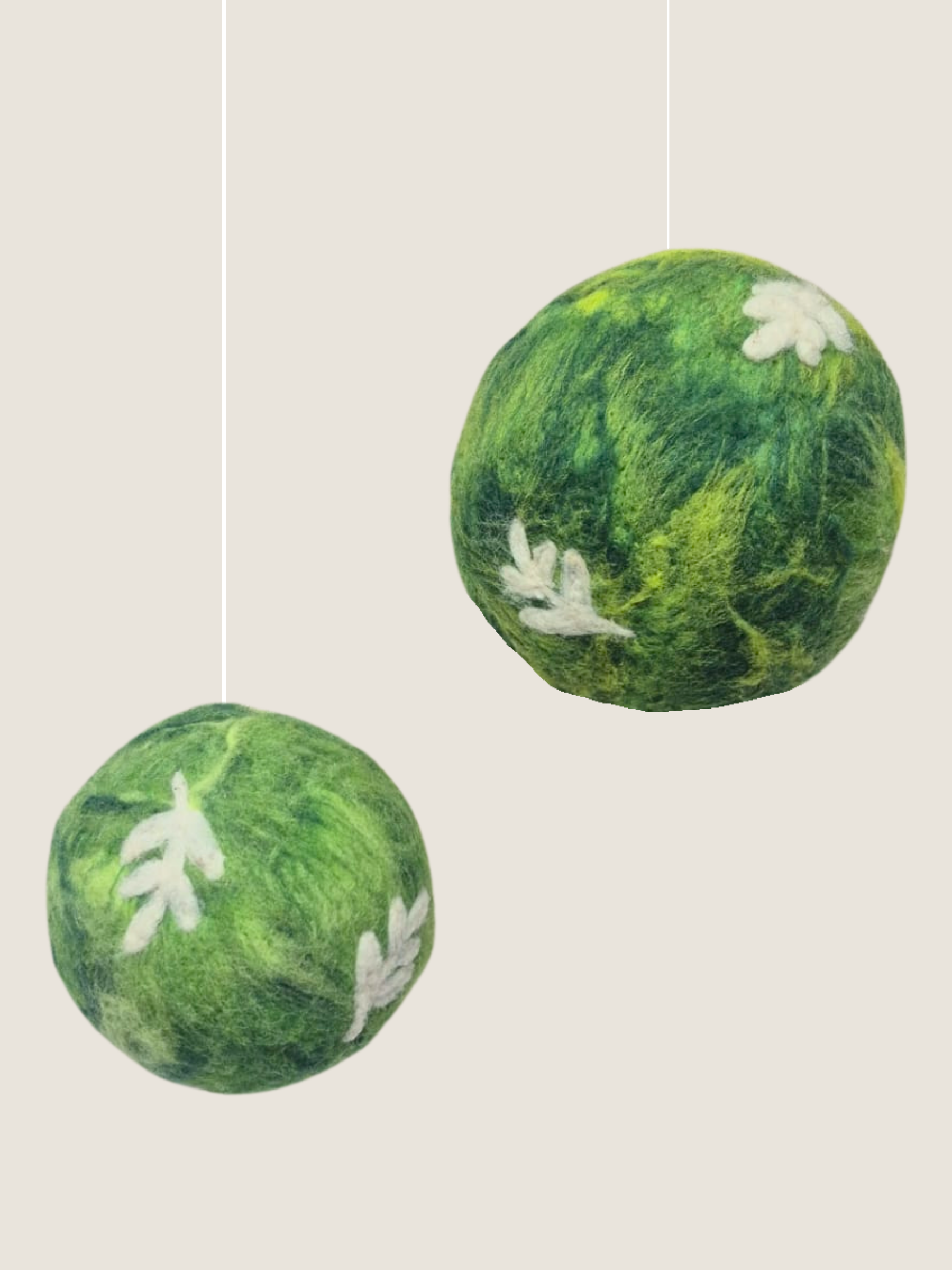Dekoset – stilvolle Filzkugeln in Grüntönen